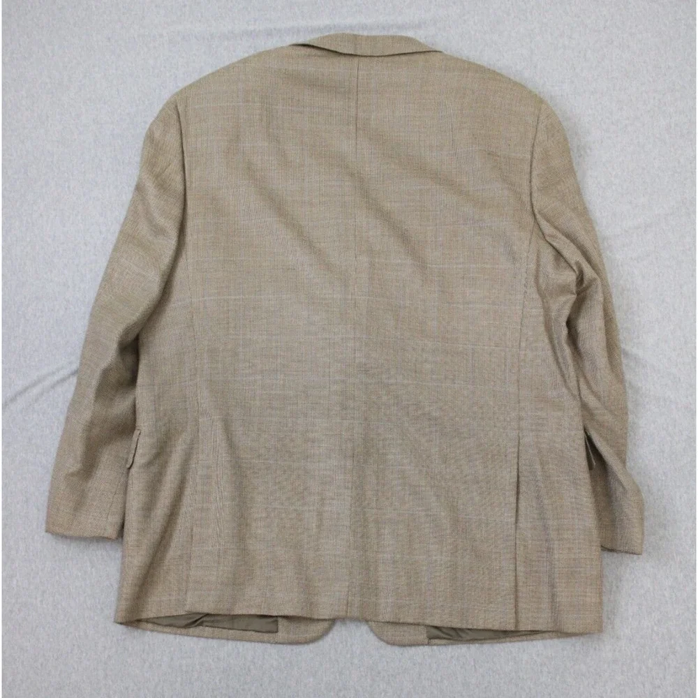 Joseph‎ Abboud Blazer Mens 44R Windowpane Wool Silk Sports Jacket Made In USA